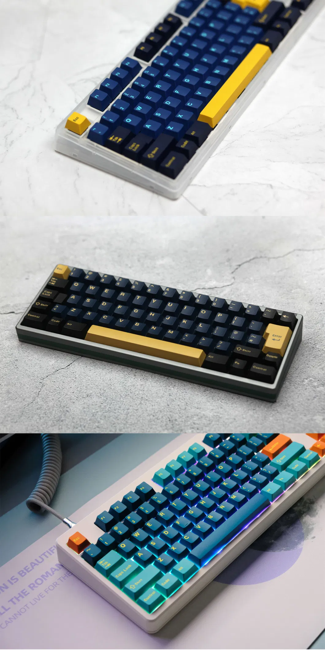 128keys Set Keycaps OEM Profile Tecsee Custom Keycap