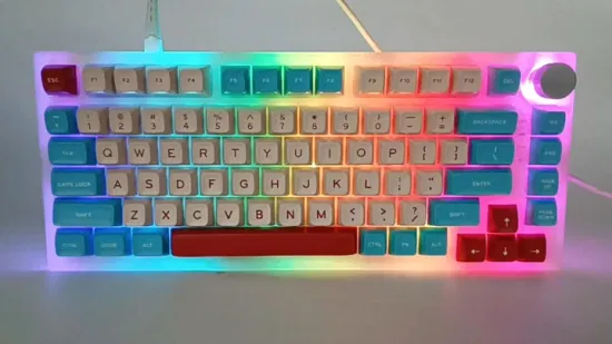 Teclado swappable quente RGB retroiluminado PBT teclas completas